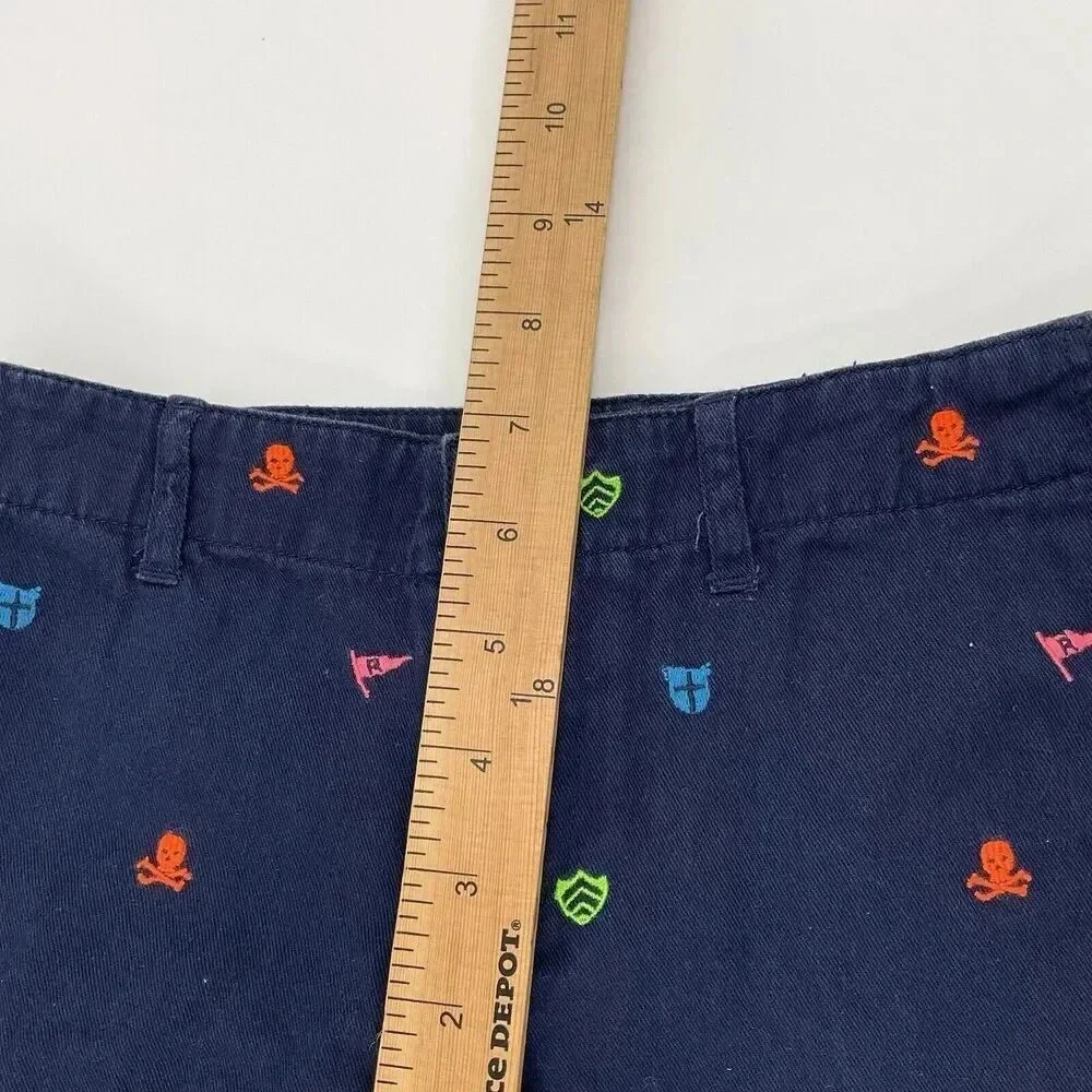 RALPH LAUREN Shorts Girls Size 8 Chino Halloween Neon Skulls Blue Label‎ Holiday
